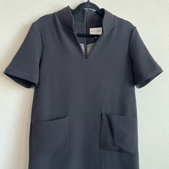 Patty Kim Simone Short Sleeve Shift Dress Black Size Small - Picture 9 of 9